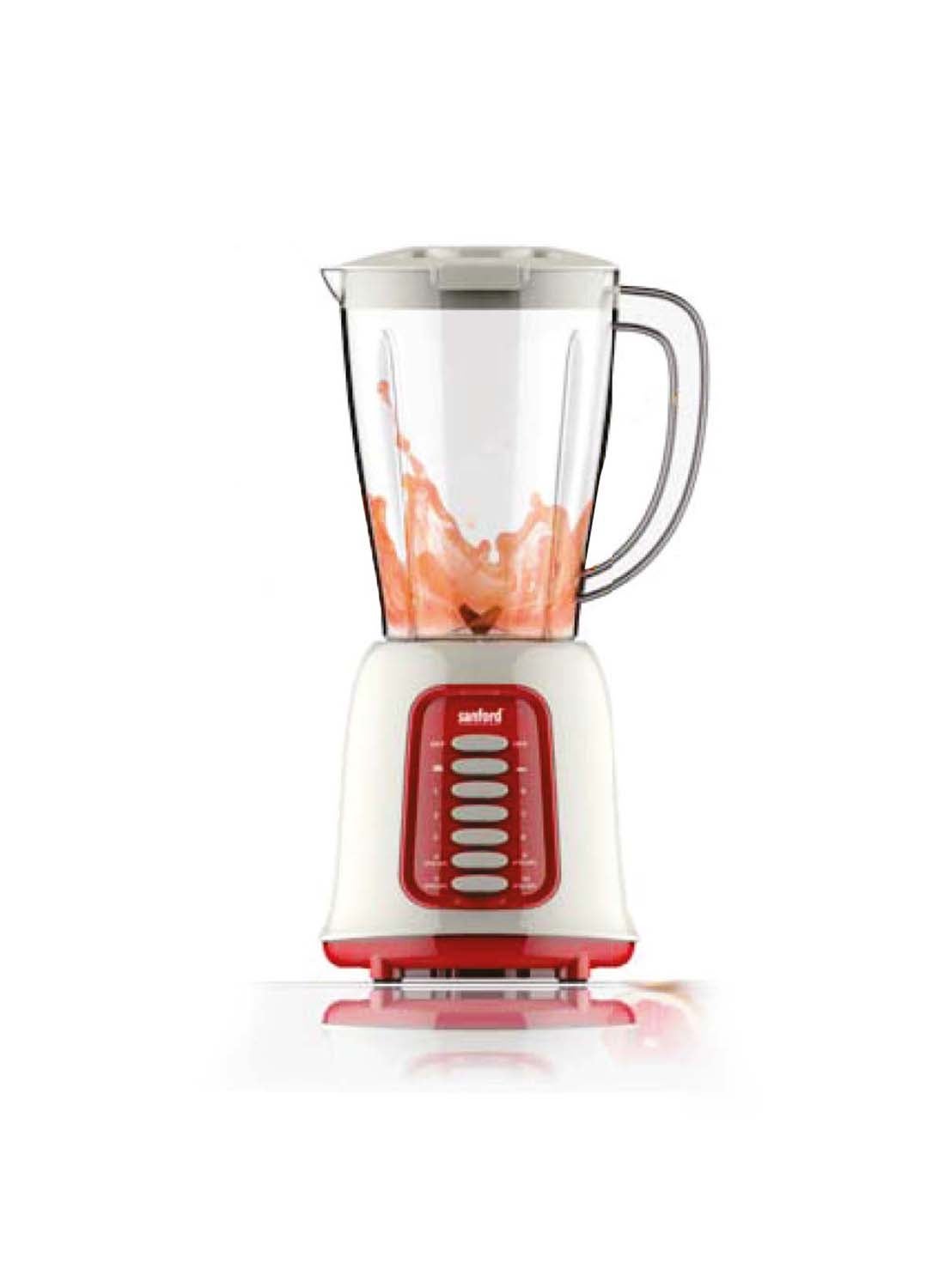 Sanford 2 In 1 Blender 1.5 L 400W, SF6820BRKitchen Appliances1.5 Litre Capacity Jar. Strong Body with Colorful Panel. 10 Speed Control with Pulse. 100% Copper Motor, 400 Watts. Grinder Jar with Measuring Cup. Blend Different Kinds of Fruit Juice. Safety J